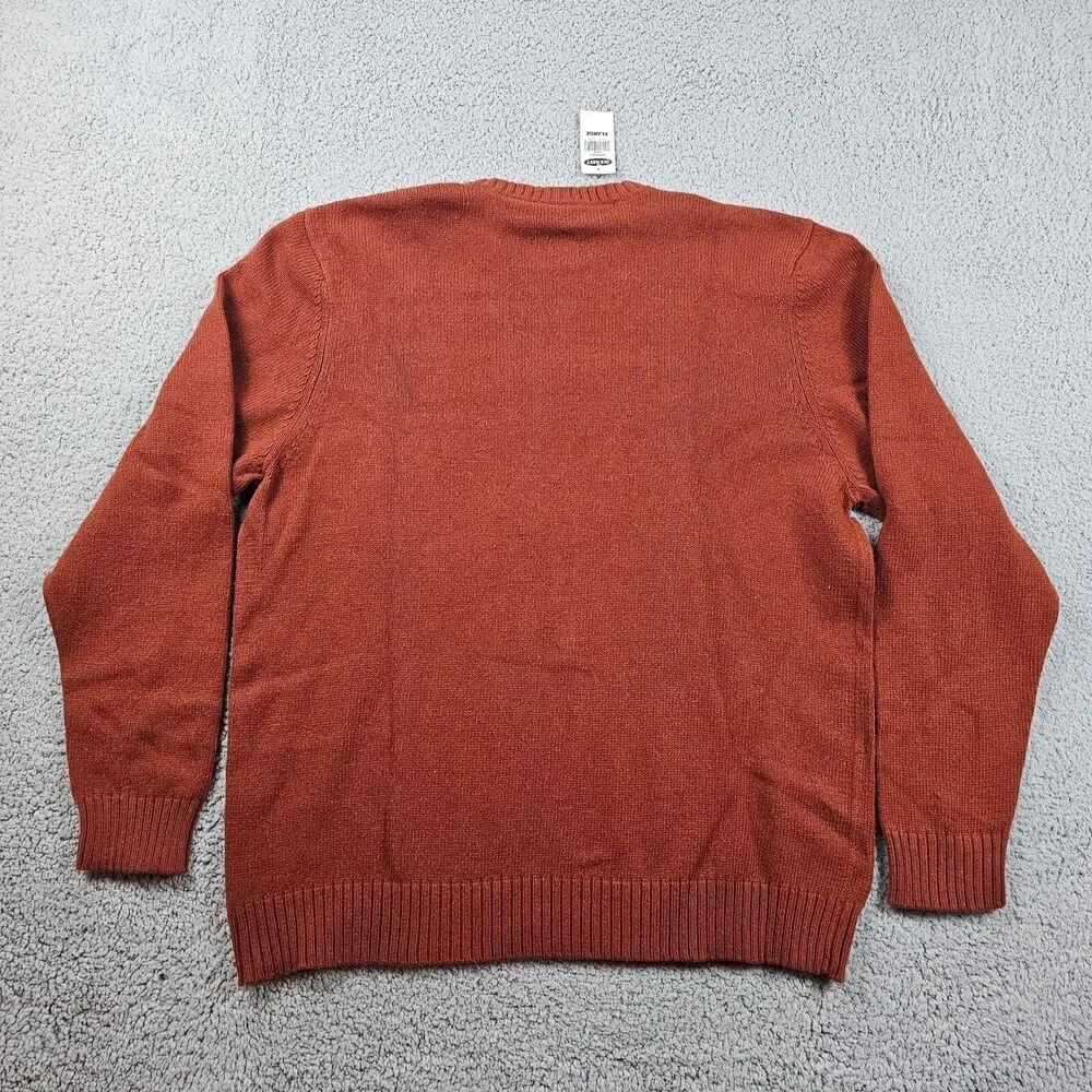 Vintage Old Navy Sweater Mens XL Orange Wool Blend Striped Y2K Pullover NWT VTG